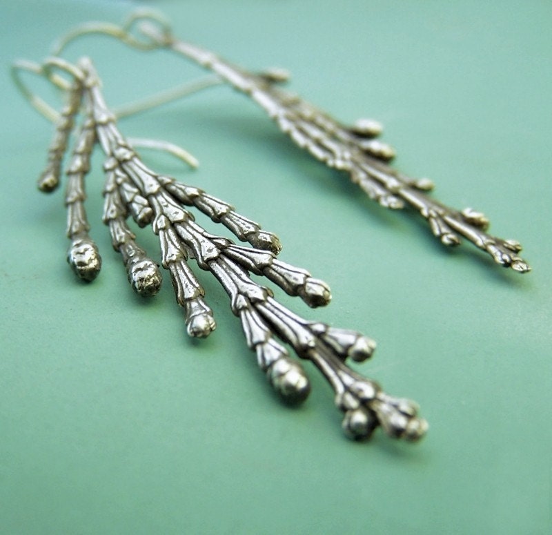 Cedar Branch Earrings - Sterling Silver