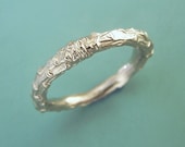 Twig Wedding Rings in Palladium 950 and Moissanite - Pine Branch - Custom Order
