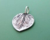 Sterling Silver Leaf Charm - Tiny Aspen