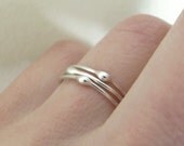 Sterling Silver Stacking Ring Set - Rain - Set of Three