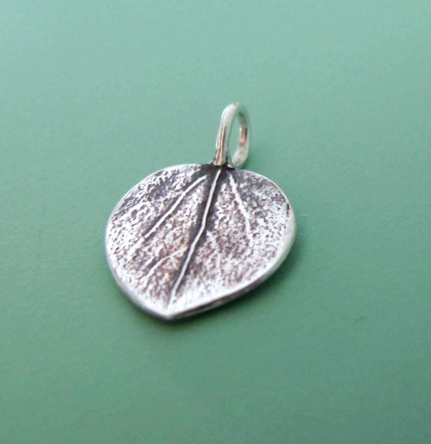 Sterling Silver Leaf Charm - Tiny Aspen