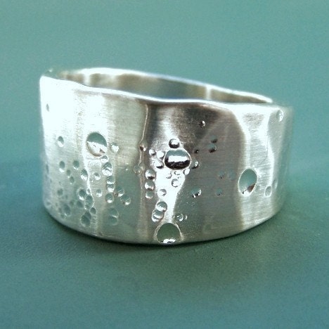 Sterling Silver Ring - Wide Tapered Band - Shoreline