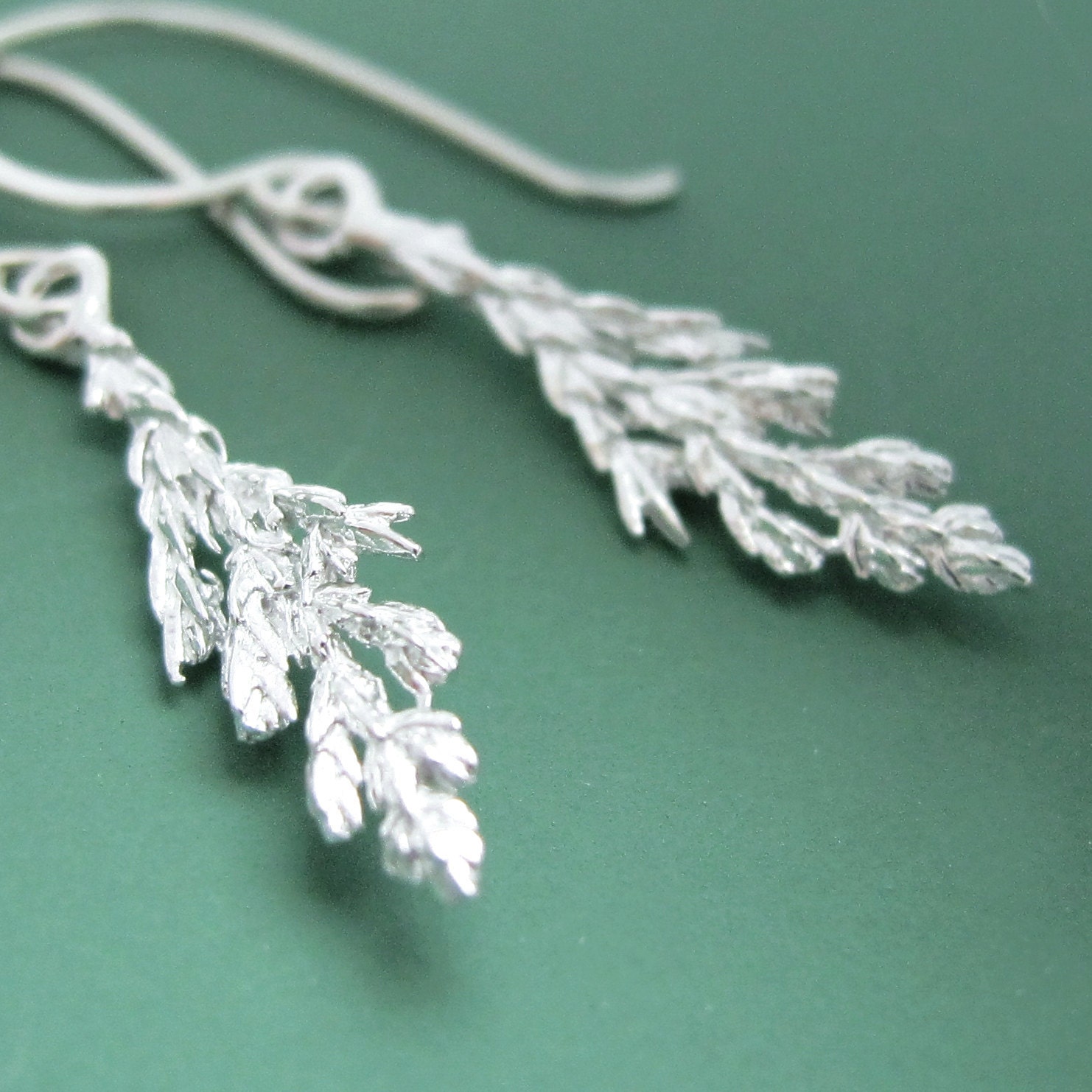 Sterling Silver Juniper Branch Earrings - Small