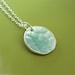 Blue Transparent Enamel and Hand Hammered Sterling Silver Necklace - Pool
