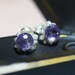 Choice of rough raw Diamond Stud purple Amethyst sterling silver stud post earrings