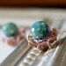 Puya mystic Emerald light purple Amethyst 14kt Rose Pink Goldfill wire Flower charm dangle Earrings