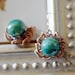Puya mystic Emerald light purple Amethyst 14kt Rose Pink Goldfill wire Flower charm dangle Earrings