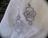 Tatted Lace Earrings - Victoriana - Silver