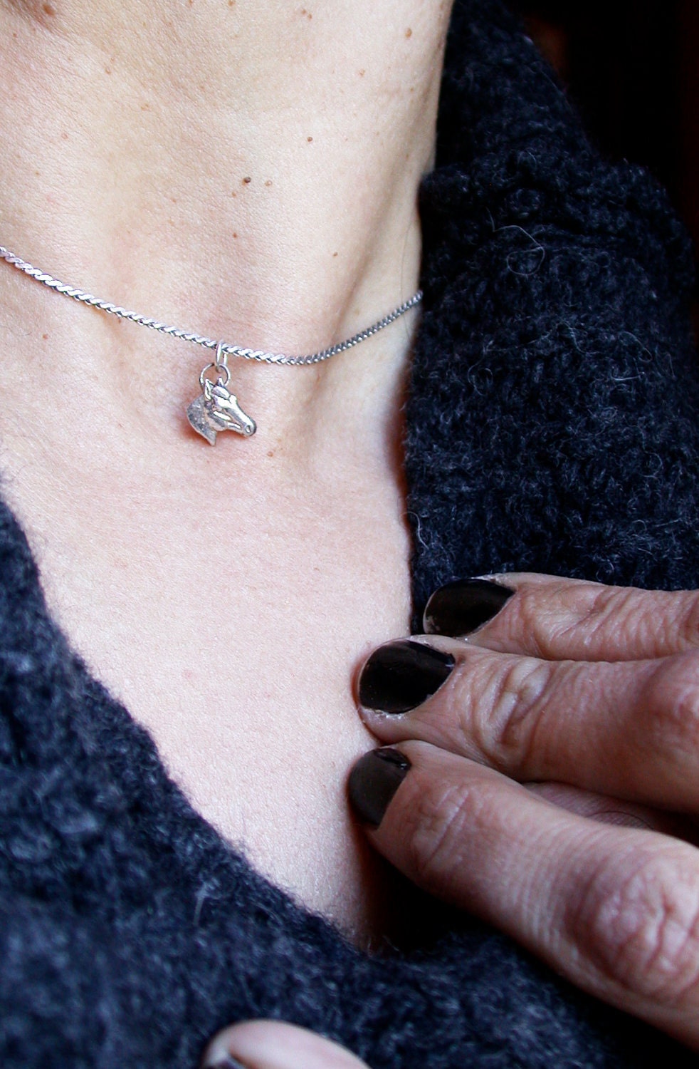 tiny tiny horse charm necklace