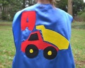 Childrens Capes Custom DumpTruck superhero Kid Cape w/ intial Il_170x135