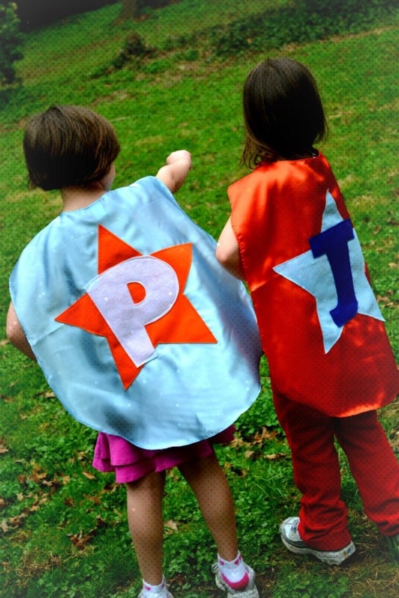 2 Superhero Capes Costume Kid Capes Custom cape Personalized seen on GMA Il_570xn