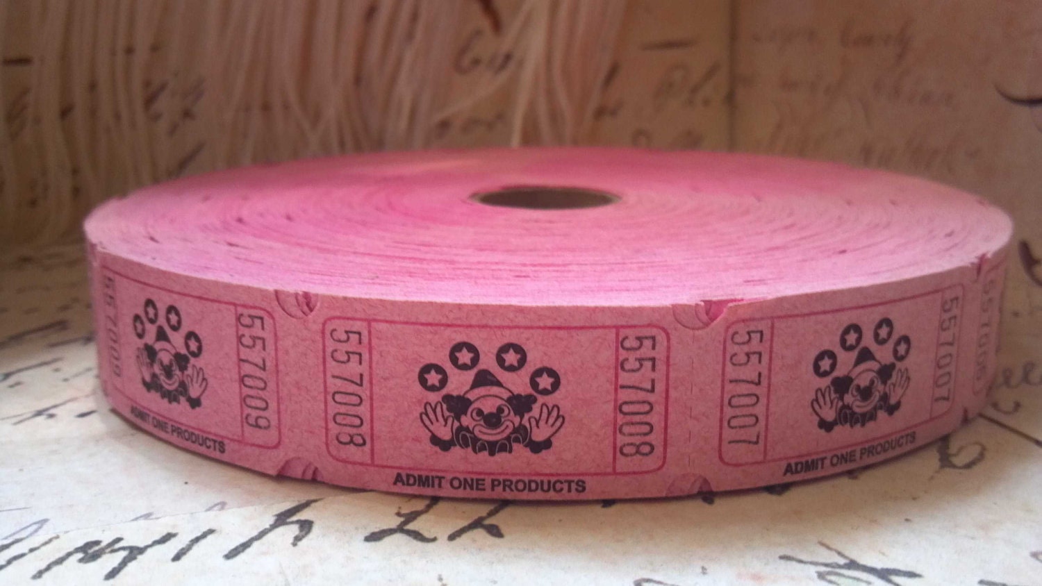 12 Gorgeous Pink Circus Clown Carnival Tickets for altered art mixed media