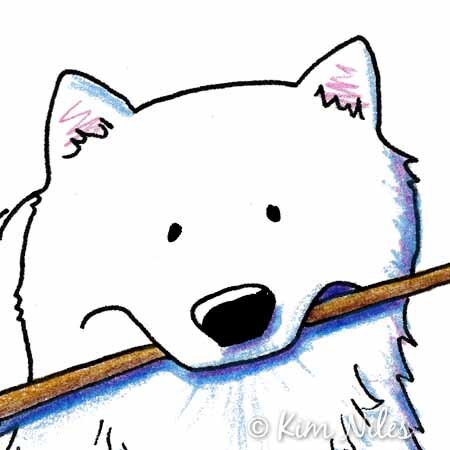 ORIGINAL American Eskimo Dog Art Illustration by KiniArt on Etsy
