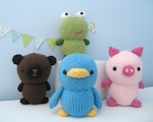 Sale - Amigurumi Animal Friends Knit Pattern Set Digital Download
