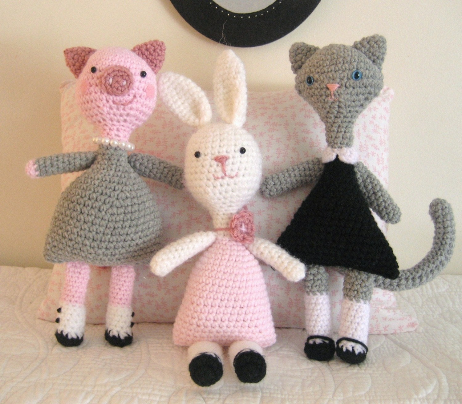 Sale - Amigurumi Patterns Crochet Little Animal Girls Pattern Set Digital Download