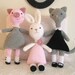 Sale - Amigurumi Patterns Crochet Little Animal Girls Pattern Set Digital Download
