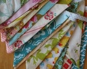 Do it Yourself Custom Bunting Flag Banner Garland Kit.  Cute Decoration Featuring Designer Fabrics.  You Sew it.