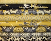 Yard Bundle / AVIARY 2 / Joel Dewberry Fabric / 8 Full Yards - Vintage Yellow  Cotton Quilt Fabric