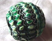 Crusty Green Handmade Polymer Clay Bead