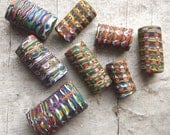 DESTASH .. Snakeskin Polymer Clay Beads