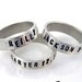 Personalized custom Hand Stamped Unisex Promise or Memory Ring sizes 5 to 15 of Sterling Silver - you choose wording