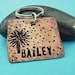 Puppy Kisses and Wishes - hand stamped antiqued copper pet id tag - custom personalized for your furry friend - cat or dog