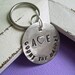 Personalized Hand-Stamped Antique Brass Or Antique Silver Disc Key Chain for Favors, Weddings, Teams or Biz Promotion