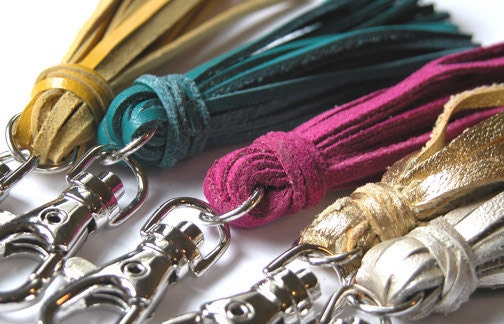 Warm Gold Metallic Tassel Keychain
