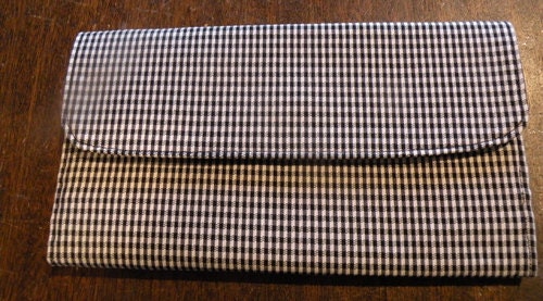 Black & White Mini Check Wallet Clutch