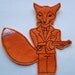 Iron on Patch Mobster Fox Felt Animal Embroidered Applique