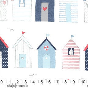 3 yards Michael Miller designer Fabric My Place or Yours Beach Houses