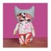 Cat plush toy softie, Freya the cat (comes with free pattern so you can make Freya a playmate)