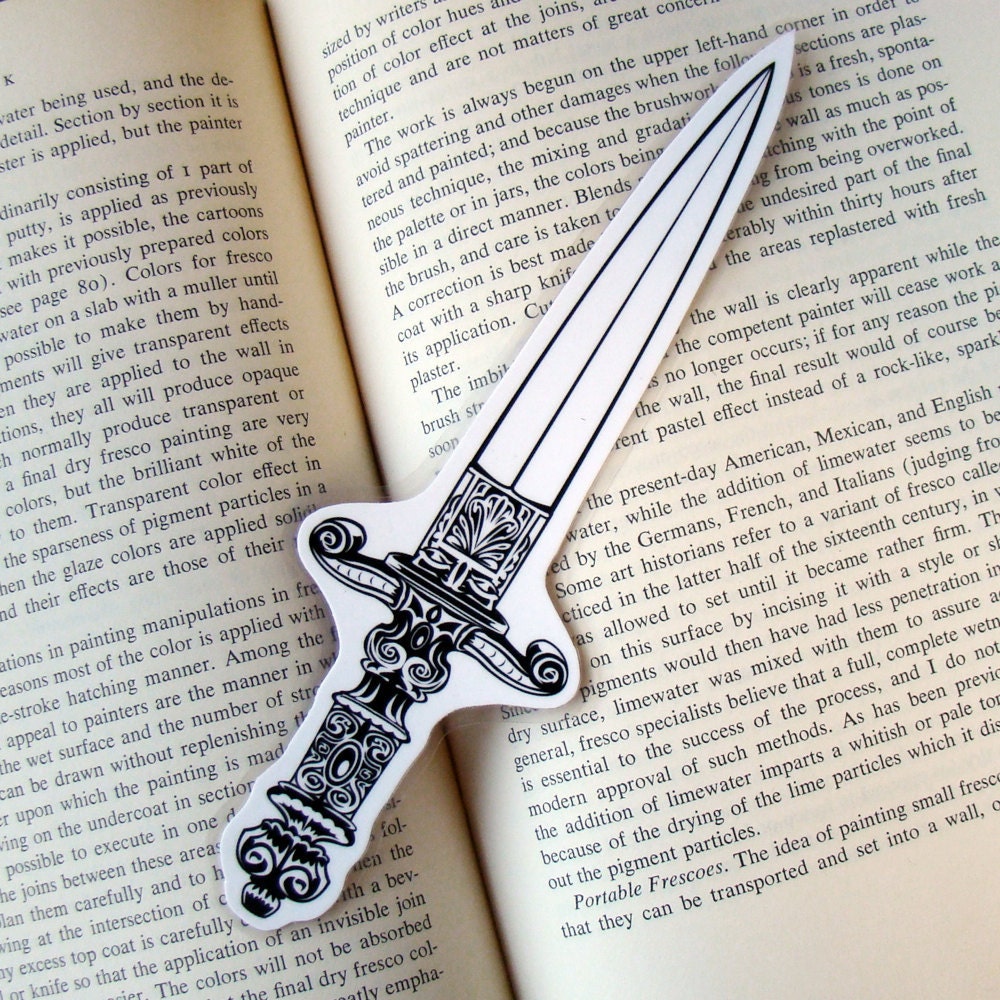 Art Bookmark -Dagger- Glossy, laminated and uniquely shaped