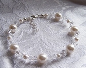 Illusion II Bridal Bracelet Swarovski Crystals and Pearls Pick Your Color