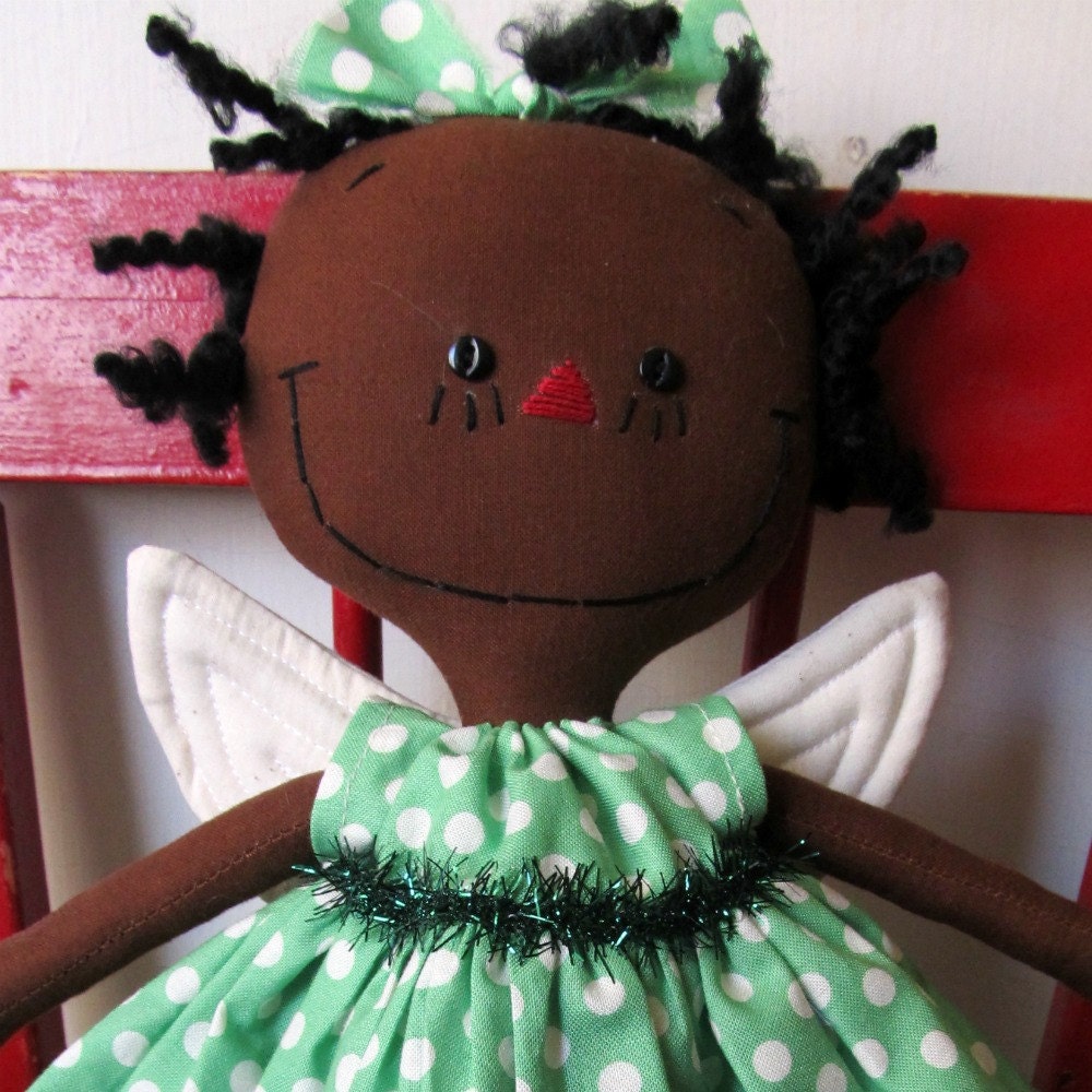 African American Angel Christmas Tree Topper....you choose the dress