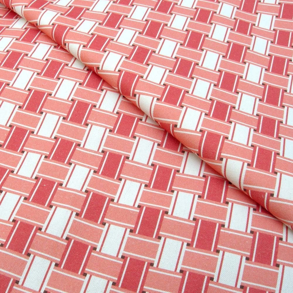 Lawn Chair Organic Canvas in coral/poppy - Fat Quarter