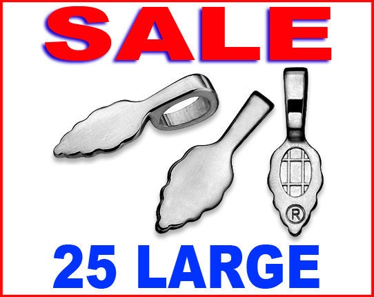FREE Magnetic Clasp Choker - 25 LARGE Aanraku Bails - Silver Plated Aanraku bails - Anraku Bail  - Z2