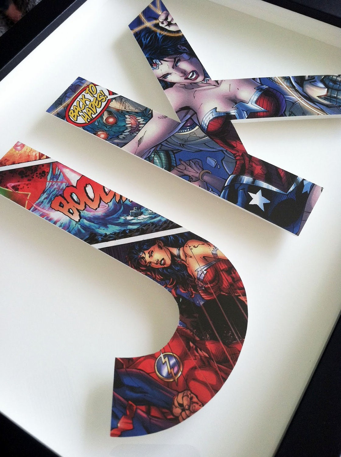 PERSONALIZED superhero initials (framed) - 2 letters