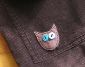 Recycled corduroy bag with owl patch 