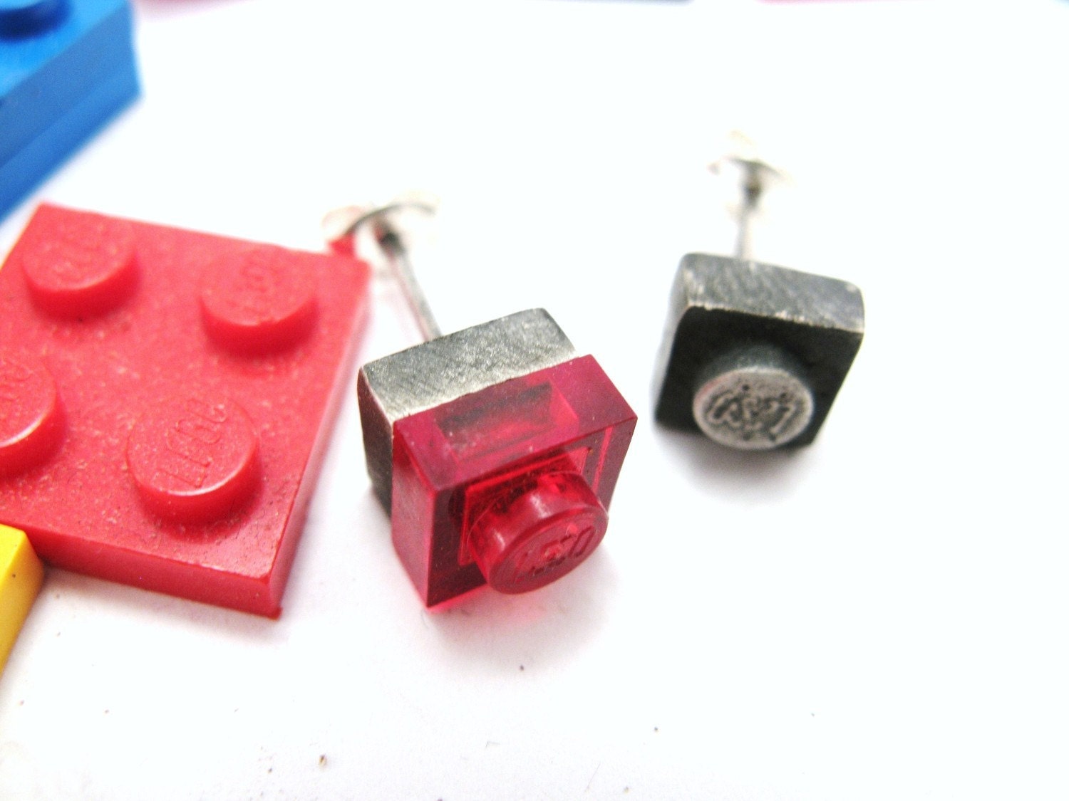 1x1 Square Building Block Earrings