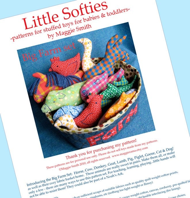 Big Farm Set - Little Softies sewing pattern