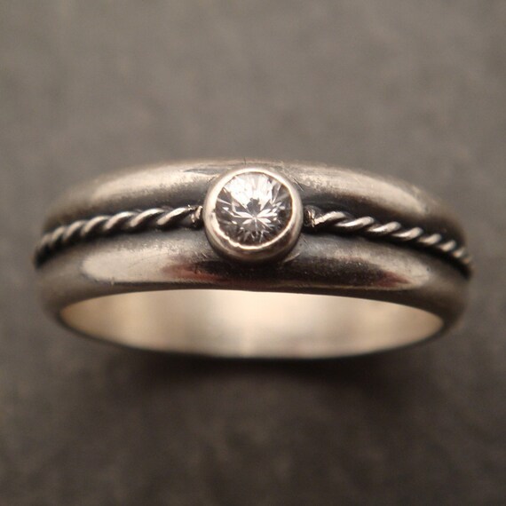 White Sapphire Engagement Ring