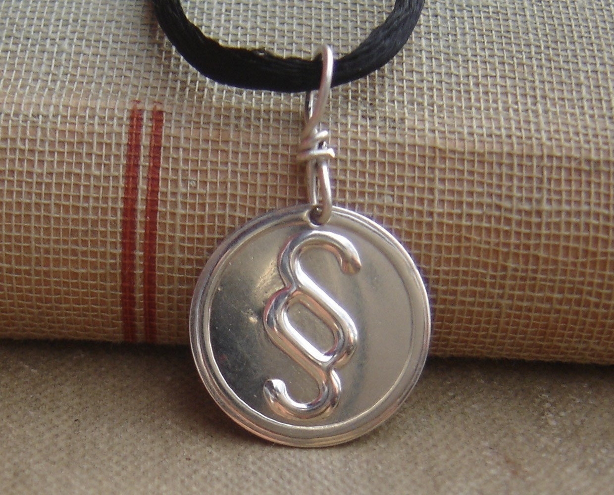 Section Sign Typography Character Geek Pendant - Nerd Jewelry, Geekery Necklace, Editing, Squiggly, Punctuation