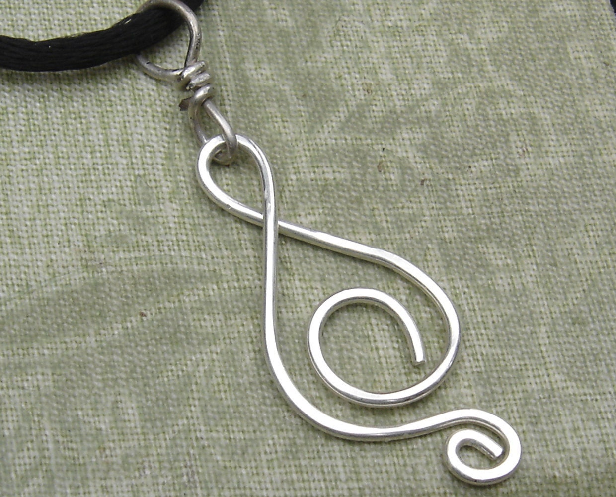 Madonna Swirl Sterling Silver Pendant Necklace- Abstract Mother and Child- Silver Wire Pendant