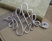 Large Looping Celtic Crossed Knots Hair Pin, Barrette, Hair Slide, Shawl Pin - Aluminum - Long Hair Accessory, Celtic Knot