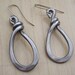 Teardrop Loop Hoop Earrings - Light Weight Aluminum Wire Dangle- Hammered Metal Teardrop Earrings