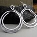 Very Big Hoop Earrings - Double Hoop Loop Light Weight Aluminum Wire -Hammered Hoops - Handmade