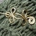 Celtic Double Crossed Loops Brass Shawl Pin, Hair Pin, Scarf Pin, Brooch, Hair Slide, Fastener, Closure - Knitting Accessories, Women