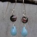 Black Cloisonne and Turquoise Glass Drop Dangle Earrings- drop earrings- glass beads