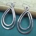 Super Big Long Double Teardrop Earrings - Light Weight Aluminum - Hammered Metal Wire - Very Big Earrings